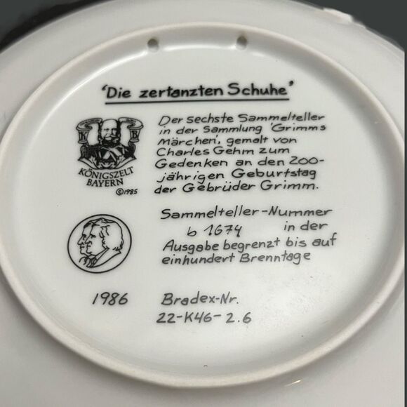 Charles Gehm Collector Plates The Golden Goose &  Die zertanzten Schuhe Grimm 8” - Picture 10 of 11